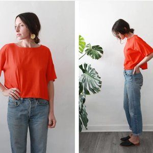 Handmade small batch linen box tee